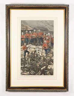 Defense of Rorke's Drift, Zulu War Engraving