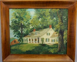Ed Hickey, Signed 20th C. Painting of a House