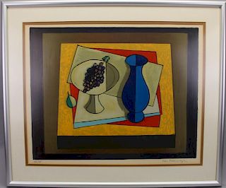 Signed 20th C. Cubist Lithograph