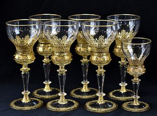 GOLD GILT CORDIAL GLASSES