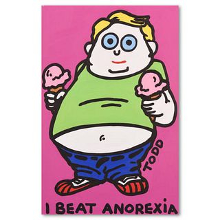 Todd Goldman, "Beat Anorexia" Original Acrylic Painting on Gallery Wrapped Canvas (24" x 36"), Hand Signed with Letter of Authenticity.