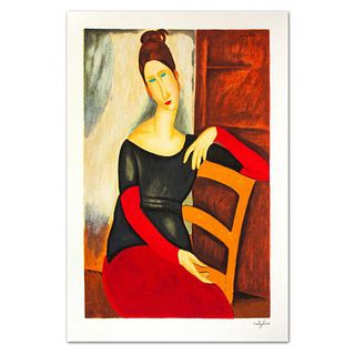 Amedeo Modigliani, "Jeanne Hebuterne" Limited Edition Serigraph with Certificate of Authenticity.