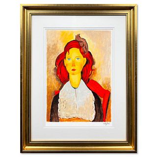 Amedeo Modigliani, "Busto Di Regazza Seduta" Framed Limited Edition Serigraph with Certificate of Authenticity.