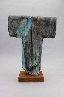20th C. Robe Sculpture on Wooden Base
