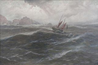 MILES, Thomas. Oil on Canvas. "Baleine Bay, Sark"