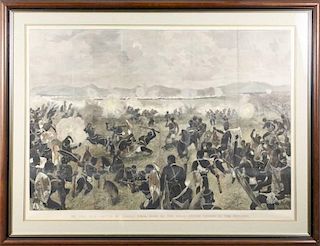 Hand Colored Engraving, "The Zulu War", c. 1879