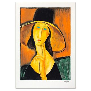Amedeo Modigliani, "Protrait Of A Woman With Hat" Limited Edition Serigraph with Certificate of Authenticity.