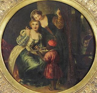 COWIE, Frederick. Oil on Board. Two Women with
