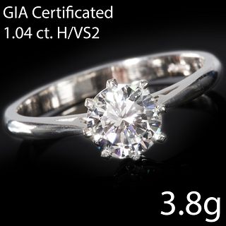 GIA CERTIFICATED 1.04 CT. DIAMOND SOLITAIRE RING