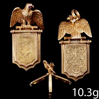 ANTIQUE VICTORIAN DOUBLE SIDED LOCKET WITH EAGLE