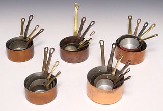 (25) FRENCH COPPER & IRON SAUCEPANS