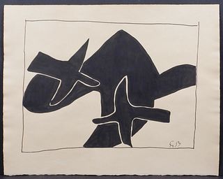 After Georges Braque: Les Oiseaux Noirs