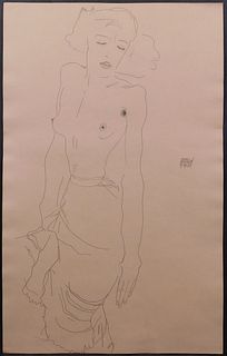 Egon Schiele, Manner of:  Stehende Frau (Standing Woman)