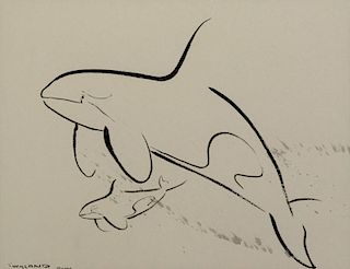 WYLAND, Robert. Ink on Paper. Whales, 2006.