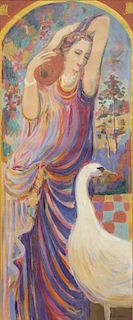 MAIMON, Isaac. Mixed Media on Canvas. Woman with