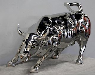 DI MODICA, Arturo. "Charging Bull" Sculpture.