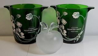 French Glass Lot To Inc Lalique France Apple and