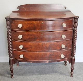 Sheraton Mahogany Commode with Cookie Corners and