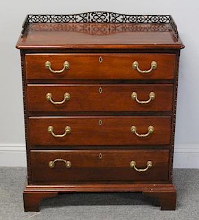 Georgian Style Mahogany Chest with Gallery.