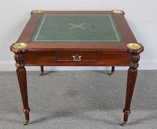 Leathertop Card Table with 4 Chairs.