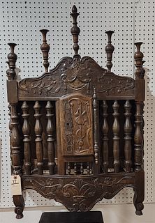 Spanish Carved + Spindle Wall Cabinet 37"H X 30 1/2"W X 15"D