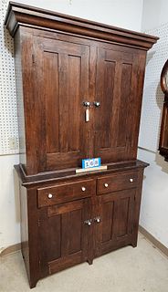 19th C Step Bacl 4 Door/2 Drawer Cupboard 7'H X 4'W X  18"D