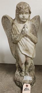 Cast Cement Angel Figurine 20 1/2"