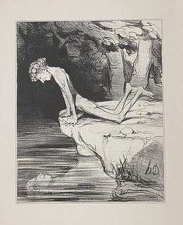 Honore Daumier - The Beautiful Narcissus