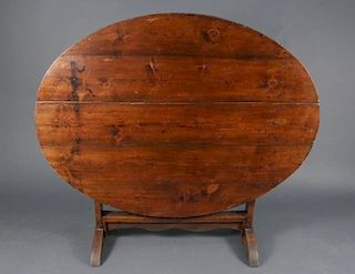 French Provincial Tilt Top Oval Wine Table