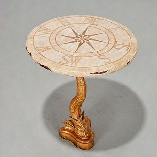 French eggshell lacquer compass table