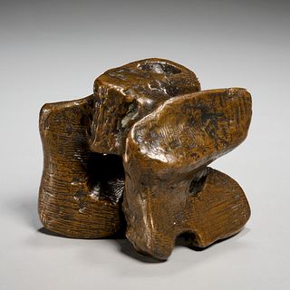 Henry Moore (attrib.), patinated bronze maquette