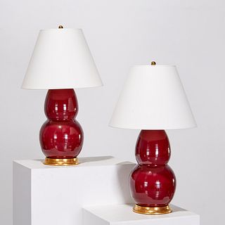 Christopher Spitzmiller, pair "Double Gourd" lamps