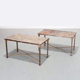 Gilbert Poillerat (style), pair low tables