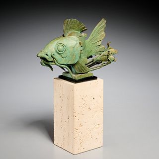 Ted Gall, verdigris bronze sculpture