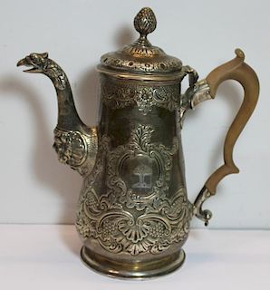 SILVER. Early 19th C Irish Silver Teapot.