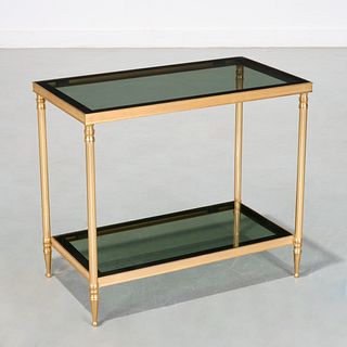 Jansen (style) gilt bronze and glass side table
