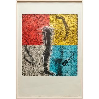 Susan Rothenberg, large 6 color woodcut, 1986