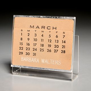 Universal Calendar, engraved "Barbara Walters"