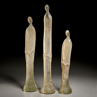 (3) Ercole Barovier style Scavo glass figures