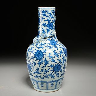 Large Chinese blue & white Chilong dragon vase