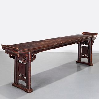 Large Chinese elmwood altar table