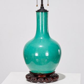 Chinese porcelain vase converted to a lamp