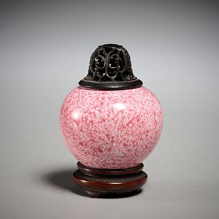 Chinese miniature porcelain censer on stand