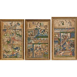 Sino-Tibetan School, (3) gouache paintings