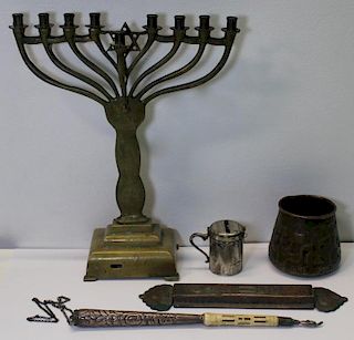 JUDAICA. Assorted Grouping of Judaica Items.