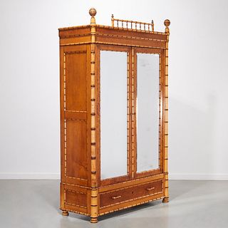 American Aesthetic faux bamboo armoire