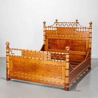 R.J. Horner (attrib.), faux bamboo full bed