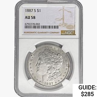 1887-S Morgan Silver Dollar NGC AU58 