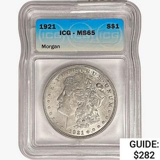 1921 Morgan Silver Dollar ICG MS65 