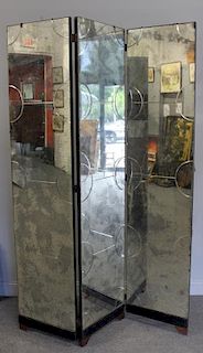 Vintage Deco Style Mirrored Screen / Room Divider.